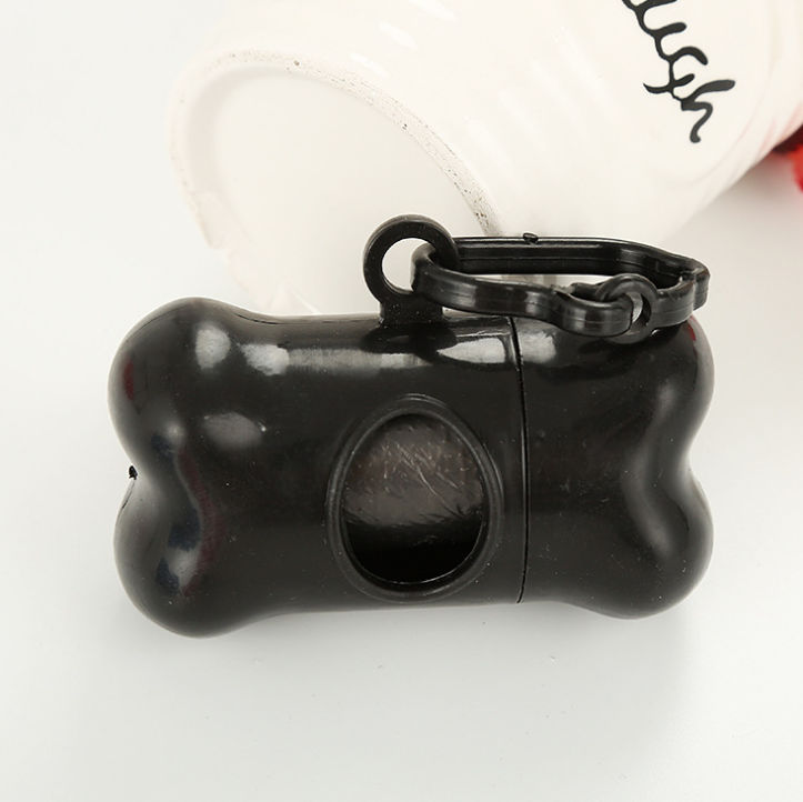 Black Dog Poop Bag Storage Box with 20 Rolls