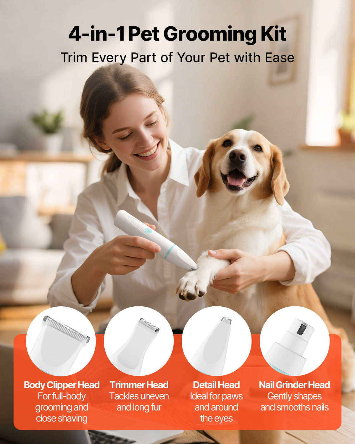 4-in-1 Rechargeable Pet Grooming Kit