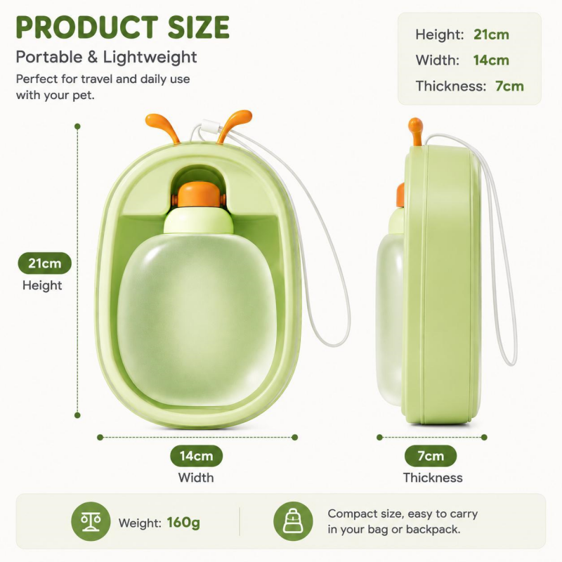 Leak-proof travel water bottle for dogs